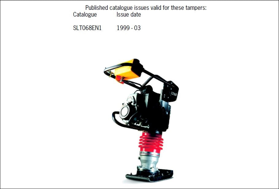 Catalogo De Peças DYNAPAC - LT68 - Vibratory Tamper