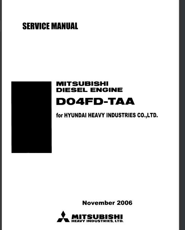Manual De Serviço HYUNDAI - MITSUBISHI DO4FDI-TAA - Motor Diesel