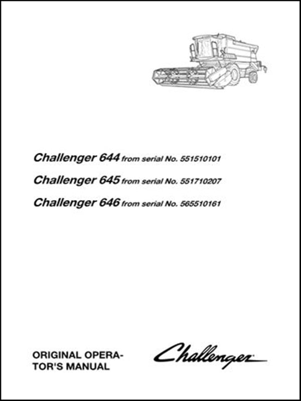 Operator's Manual CHALLENGER - 644-645-646 - Colhetadeira