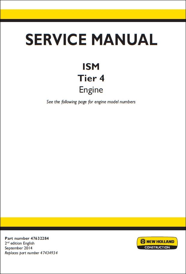 Manual De Serviço NEW HOLLAND - ISM - Tier 4 Motor