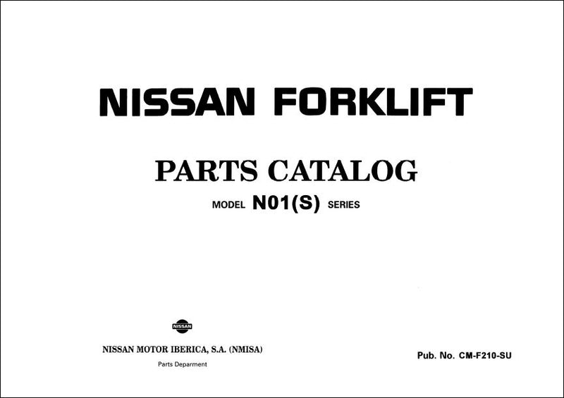 Catalogo De Peças NISSAN - N01 (S) - Empilhadeira - INGLES