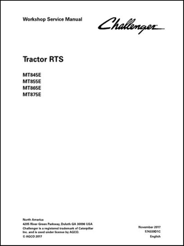 Service Manual CHALLENGER - MT845E,MT855E,MT865E,MT875E - Tratores