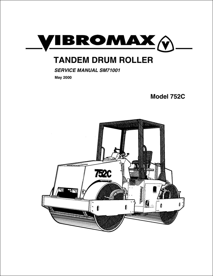 Tandum Tambor Manual de serviço do rolo JCB Vibromax 752C