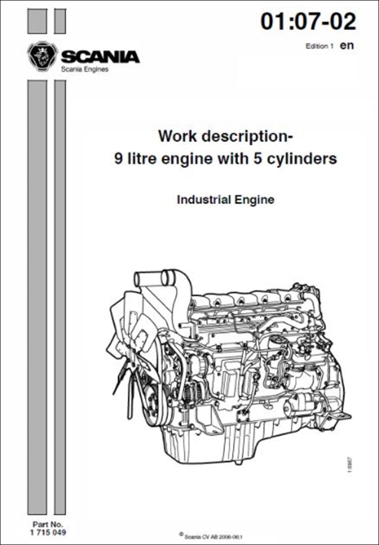 Manual de serviço da oficina do motor Scania 9 litros 5 cilindros