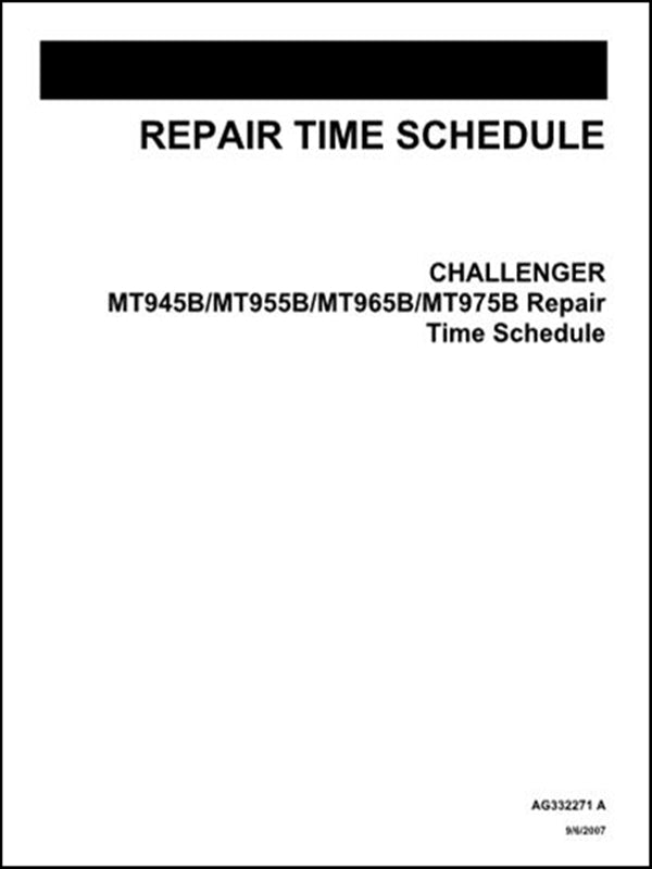 Cronograma de Reparos CHALLENGER -MT945B,MT955B,MT965B,MT975B