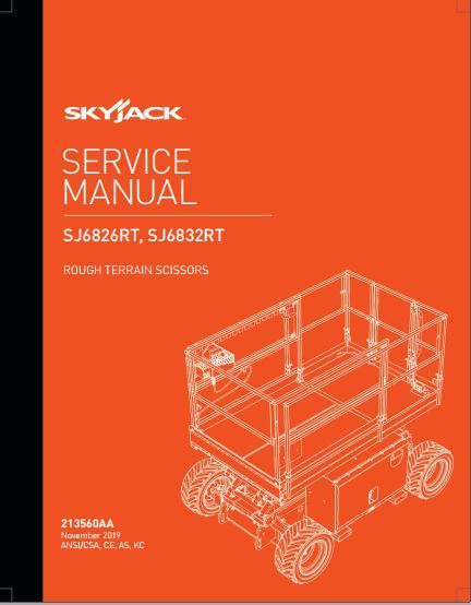 MANUAL DE SERVIÇOS DE OFICINA PDF ELEVADOR PLATAFORMA SJ6826RT SJ6832RT - SKYJACK