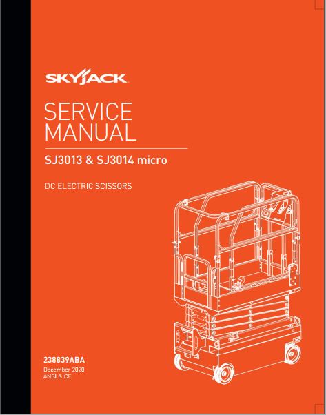 MANUAL DE SERVIÇOS DE OFICINA PDF ELEVADOR TESOURA SJ3013 & SJ3014 MICRO - SKYJACK