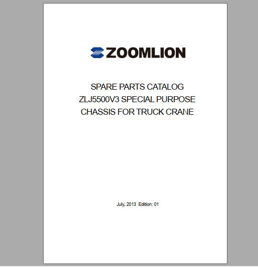 CATALOGO DE PEÇAS PDF GUINDASTE ZLJ5500V3 - ZOOMLION