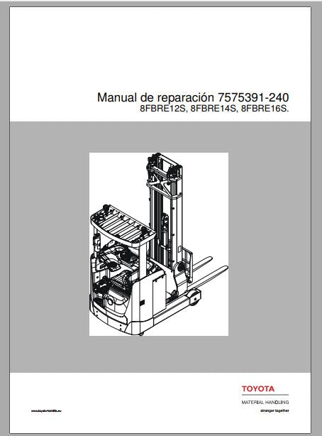 MANUAL DE SERVIÇOS DE OFICINA PDF EMPILHADEIRAS 8FBRE12S, 8FBRE14S, 8FBRE16S - TOYOTA