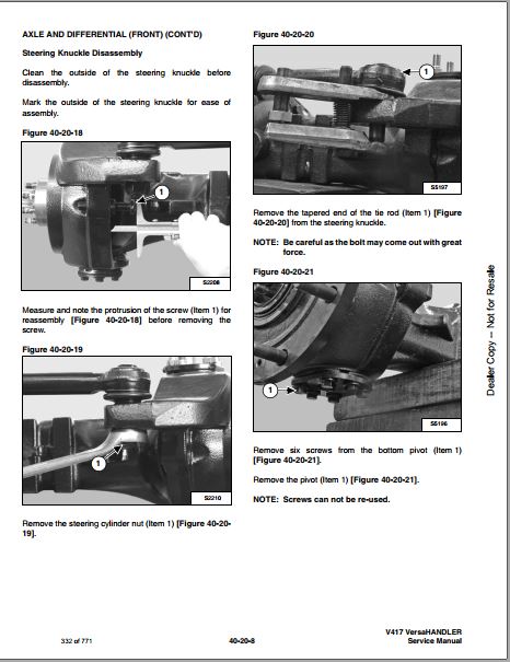 Manual De Serviço Bobcat V417 Manipulador Telescópico