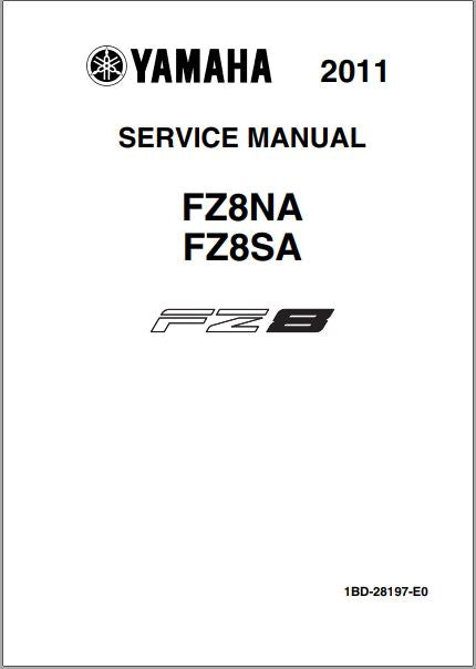 MANUAL DE SERVIÇOS DE OFICINA PDF FZ8NA, FZ8SA 2011 - YAMAHA