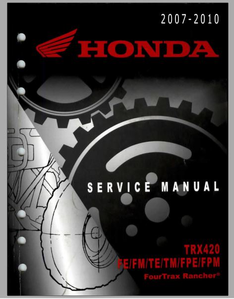 MANUAL DE SERVIÇOS DE OFICINA PDF TRX420 2007-2010 - HONDA