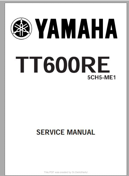 MANUAL DE SERVIÇOS DE OFICINA PDF TT600RE - YAMAHA