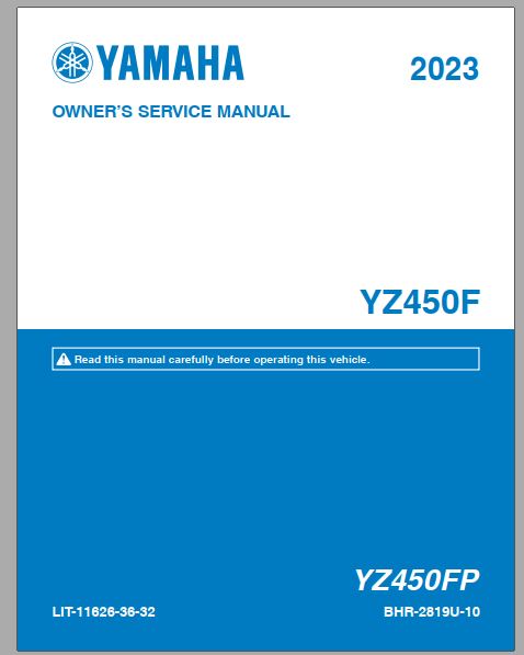 MANUAL DE SERVIÇOS DE OFICINA PDF YZ450F 2023 - YAMAHA