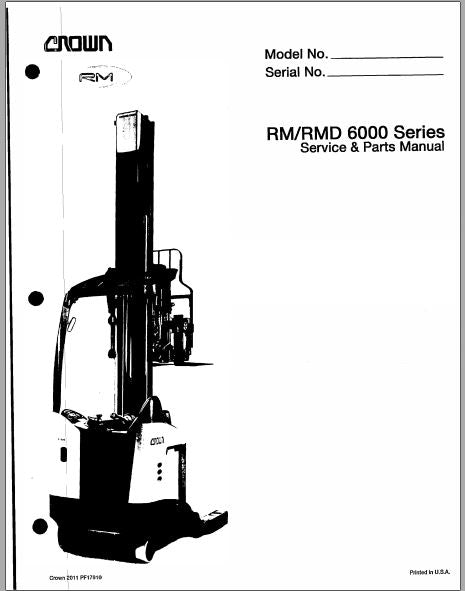 MANUAL DE SERVIÇOS E PEÇAS PDF RM-RMD 6000 SÉRIES - CROWN