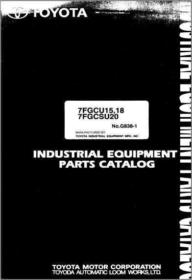 CATALOGO DE PEÇAS PDF EMPILHADEIRA 7FGCU15,18 - 7FGCSU20 - TOYOTA