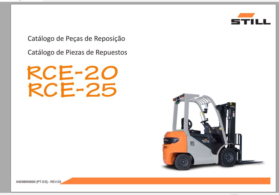 CATALOGO DE PEÇAS PDF EMPILHADEIRA RCE-20 RCE-25 - STILL