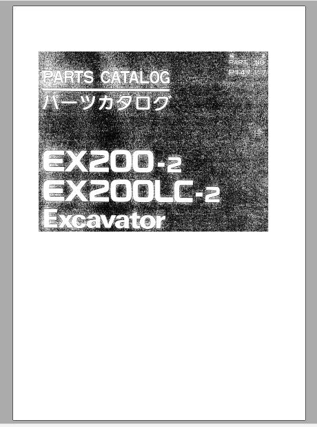 CATALOGO DE PEÇAS PDF ESCAVADEIRA HIDRÁULICA EX200-2 EX200LC-2 - HITACHI