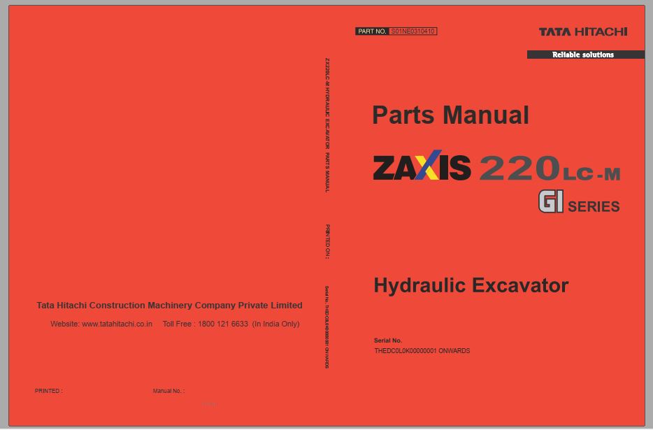 CATALOGO DE PEÇAS PDF ESCAVADEIRA ZX220LC-M - HITACHI