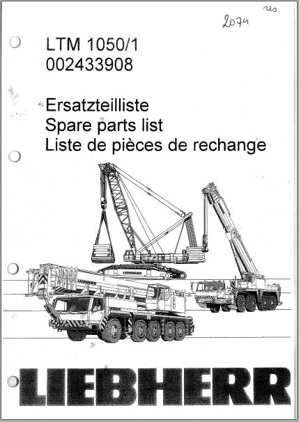 CATALOGO DE PEÇAS PDF GUINDASTE LTM 1050-1 - LIEBHERR