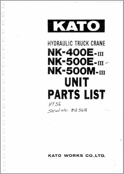 CATALOGO DE PEÇAS PDF GUINDASTE NK-400E NK-500E NK-500M - KATO