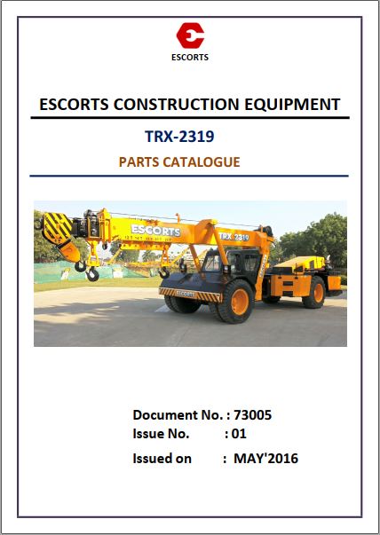 CATALOGO DE PEÇAS PDF GUINDASTE TRX-2319 - ESCORTS