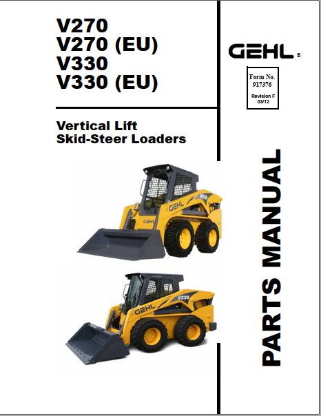 CATALOGO DE PEÇAS PDF MINI CARREGADEIRA V270 V270 (EU) V330 V330 (EU) - GEHL