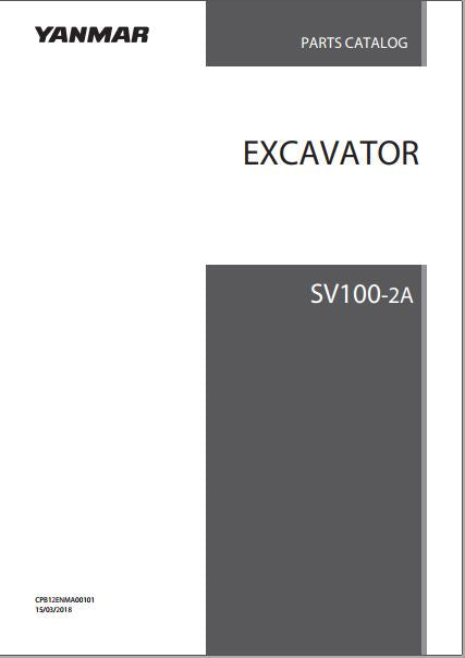 CATALOGO DE PEÇAS PDF MINI ESCAVADEIRA SV100-2A - YANMAR