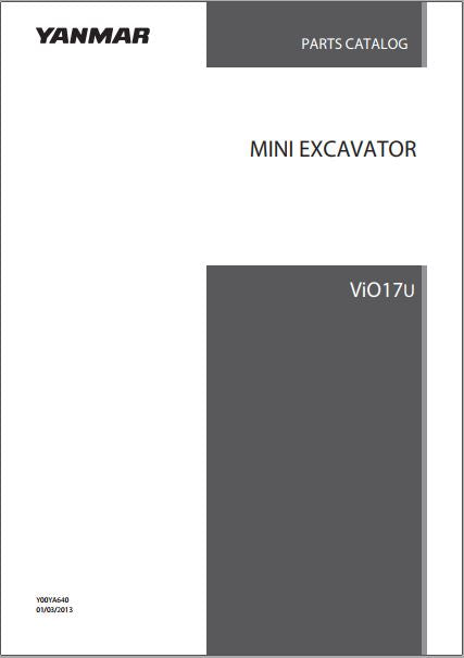 CATALOGO DE PEÇAS PDF MINI ESCAVADEIRA VIO17U - YANMAR
