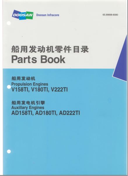 CATALOGO DE PEÇAS PDF MOTOR AD158TI AD180TI AD222TI - DOOSAN