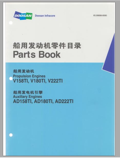 CATALOGO DE PEÇAS PDF MOTOR AD158TI AD180TI AD222TI - DOOSAN