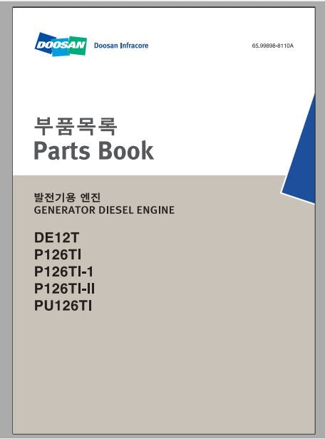 CATALOGO DE PEÇAS PDF MOTOR DE12T P126TI P126TI-1 P126TI-II - DOOSAN