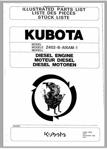 CATALOGO DE PEÇAS PDF MOTOR Z402-B - KUBOTA