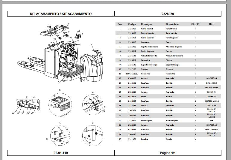 CATALOGO DE PEÇAS PDF TRANSPALETEIRA EWR DIREÇÃO ELÉTRICA - LINDE