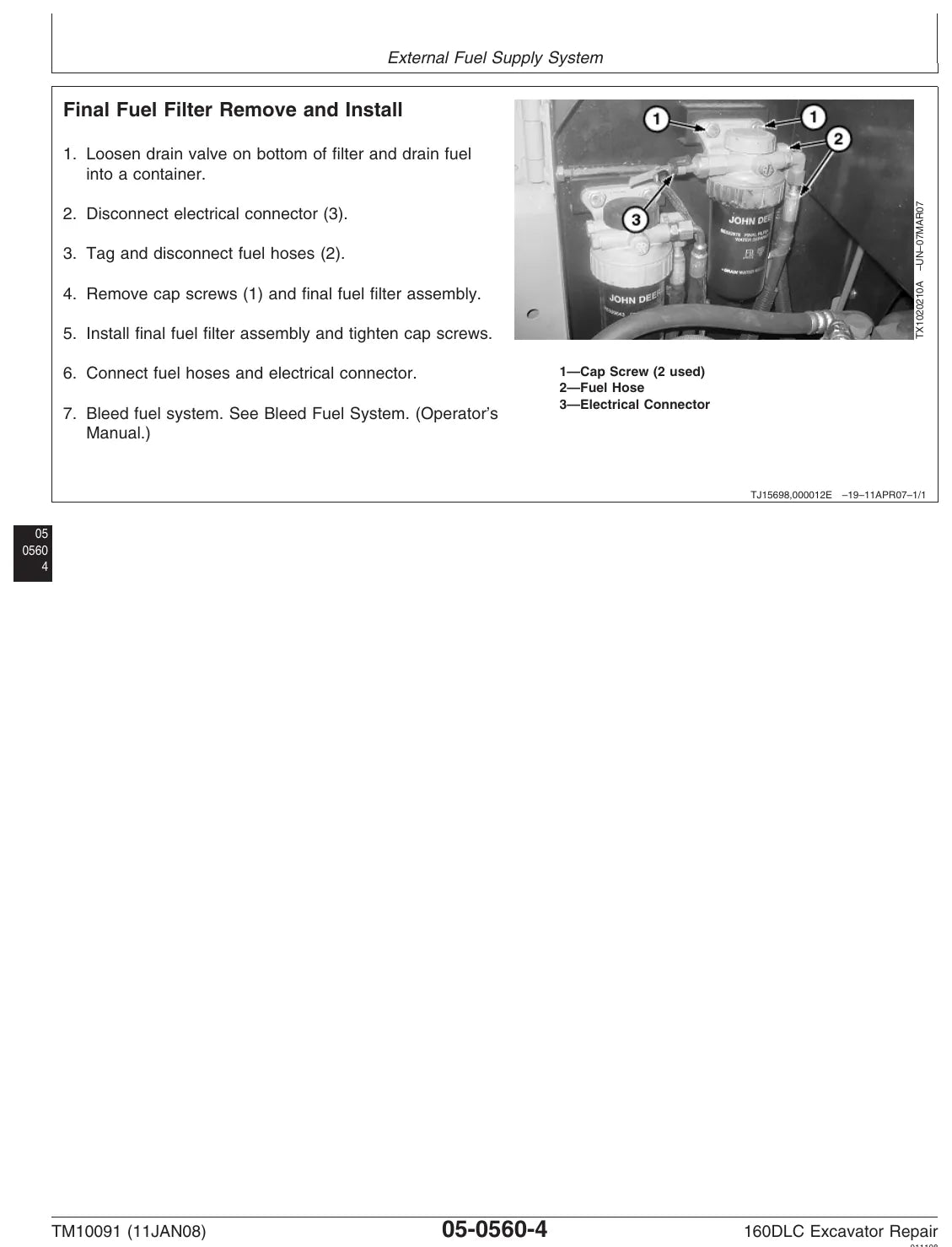 Manual de Serviço John Deere 160DLC — diagrama técnico (página interna do PDF)
