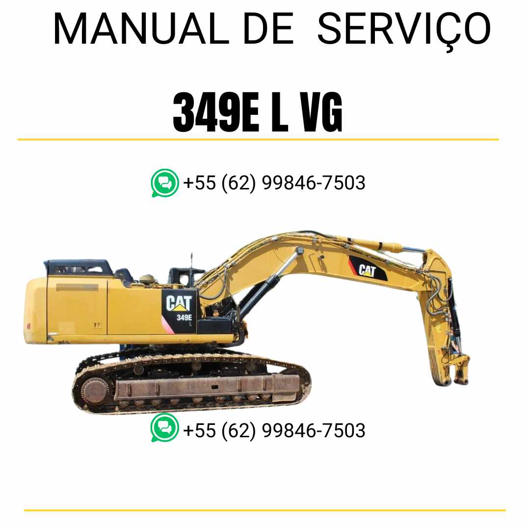 Manual de serviço Caterpillar 349E L VG para escavadora, guia técnico completo em inglês em PDF