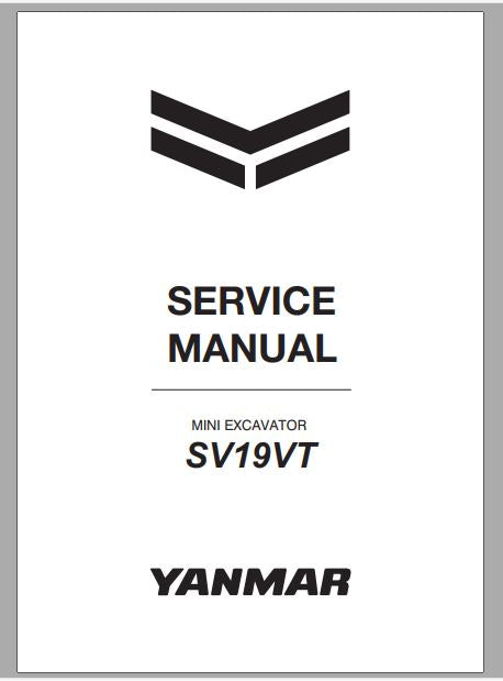 MANUAL DE SERVIÇOS DE OFICINA PDF MINI ESCAVADEIRA SV19VT - YANMAR