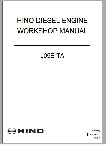 MANUAL DE SERVIÇOS DE OFICINA PDF MOTOR DIESEL J05E-TA - HINO