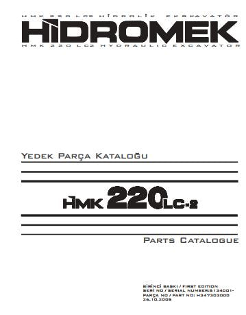 CATALOGO DE PEÇAS PDF ESCAVADEIRA HIDRÁULICA HMK 220LC-2 - HIDROMEK