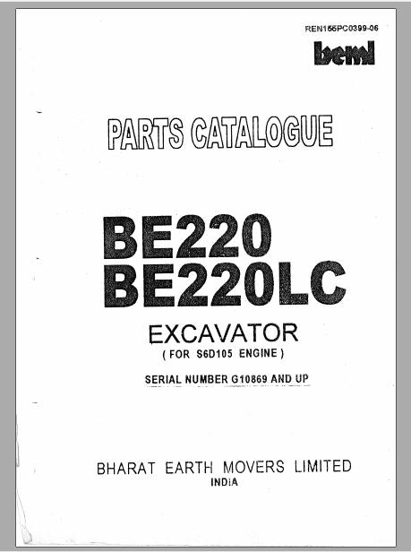 CATALOGO DE PEÇAS BEML BE220LC EXCAVATOR