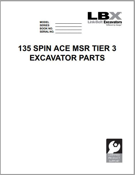 Catalogo de pecas PDF 135 SPIN Escavadeira Link-Belt