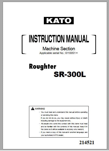 manual de instrução kato roughter SR-300L