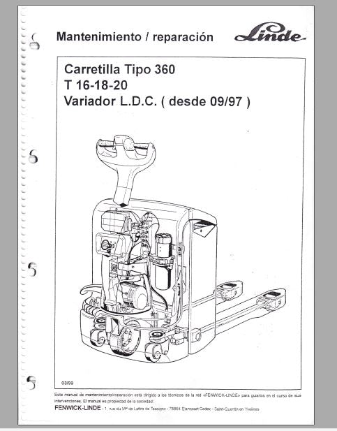 MANUAL DE MANUTENÇÃO E REPARAÇÃO - LINDE T16-18-20