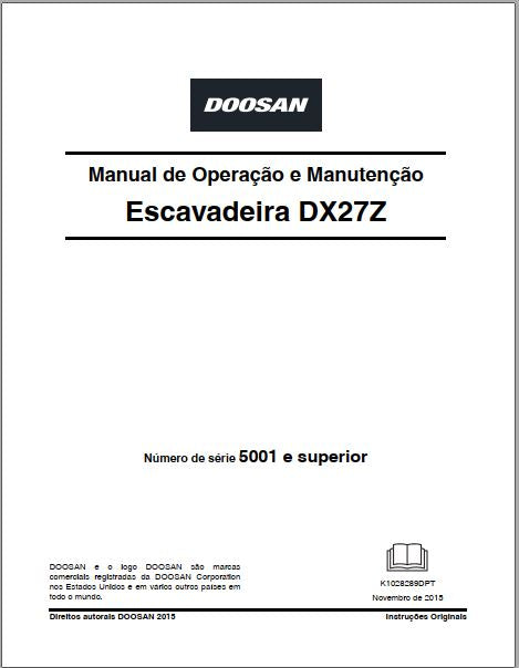 MANUAL DE OPERAÇÃO E MANUTENÇÃO DOOSAN DX27Z