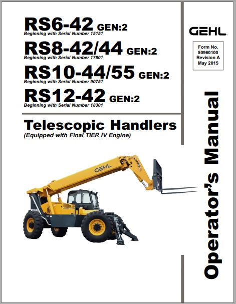 MANUAL DE OPERAÇÃO GEHL RS6-42 RS8-4244