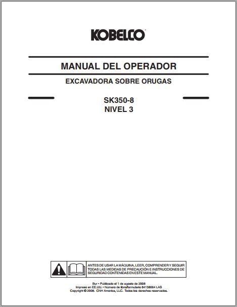 MANUAL DE OPERAÇÃO KOBELCO SK350-8