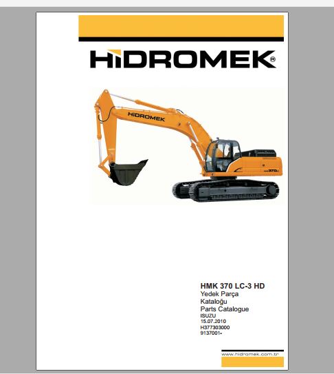 CATALOGO DE PEÇAS PDF ESCAVADEIRA HIDRÁULICA HMK 370LC-3 HD - HIDROMEK
