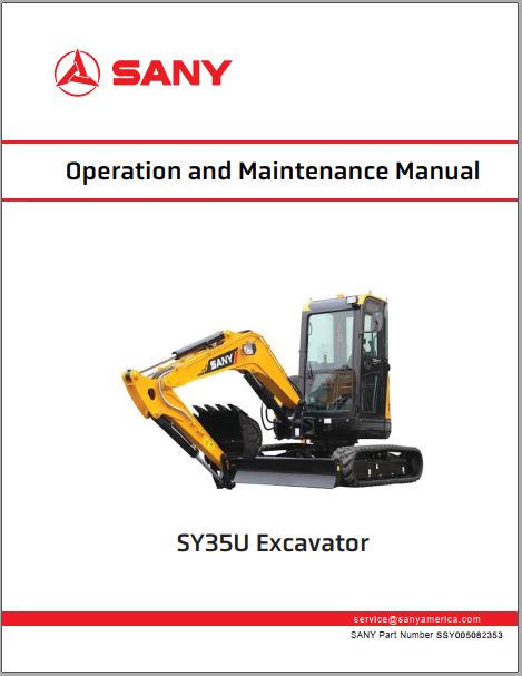 MANUAL DE OPERAÇÃO SANY SY35U EXCAVATOR