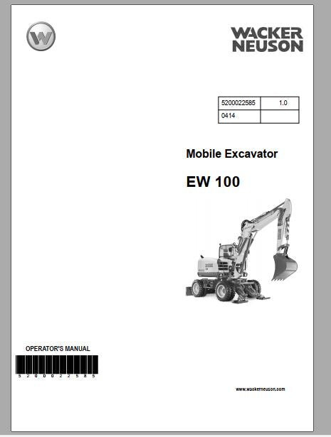 MANUAL DE OPERAÇÃO WACKER NEUSON EW100