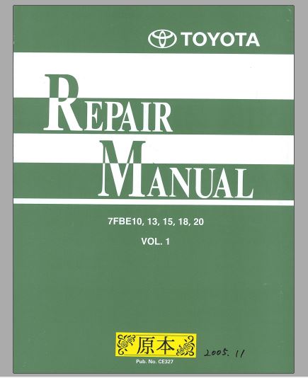 MANUAL DE REPARAÇÃO - TOYOTA 7FBE10